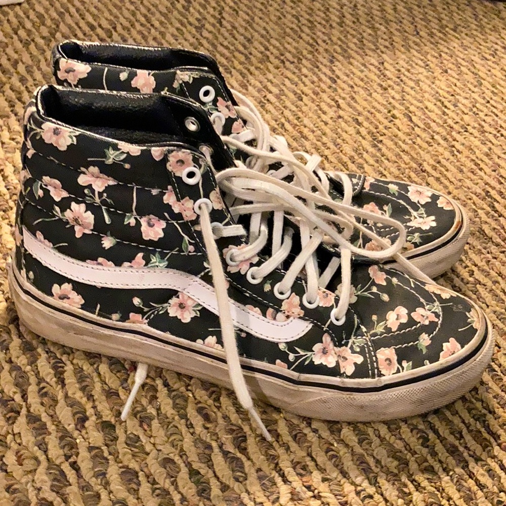 floral high top vans sk8-hi